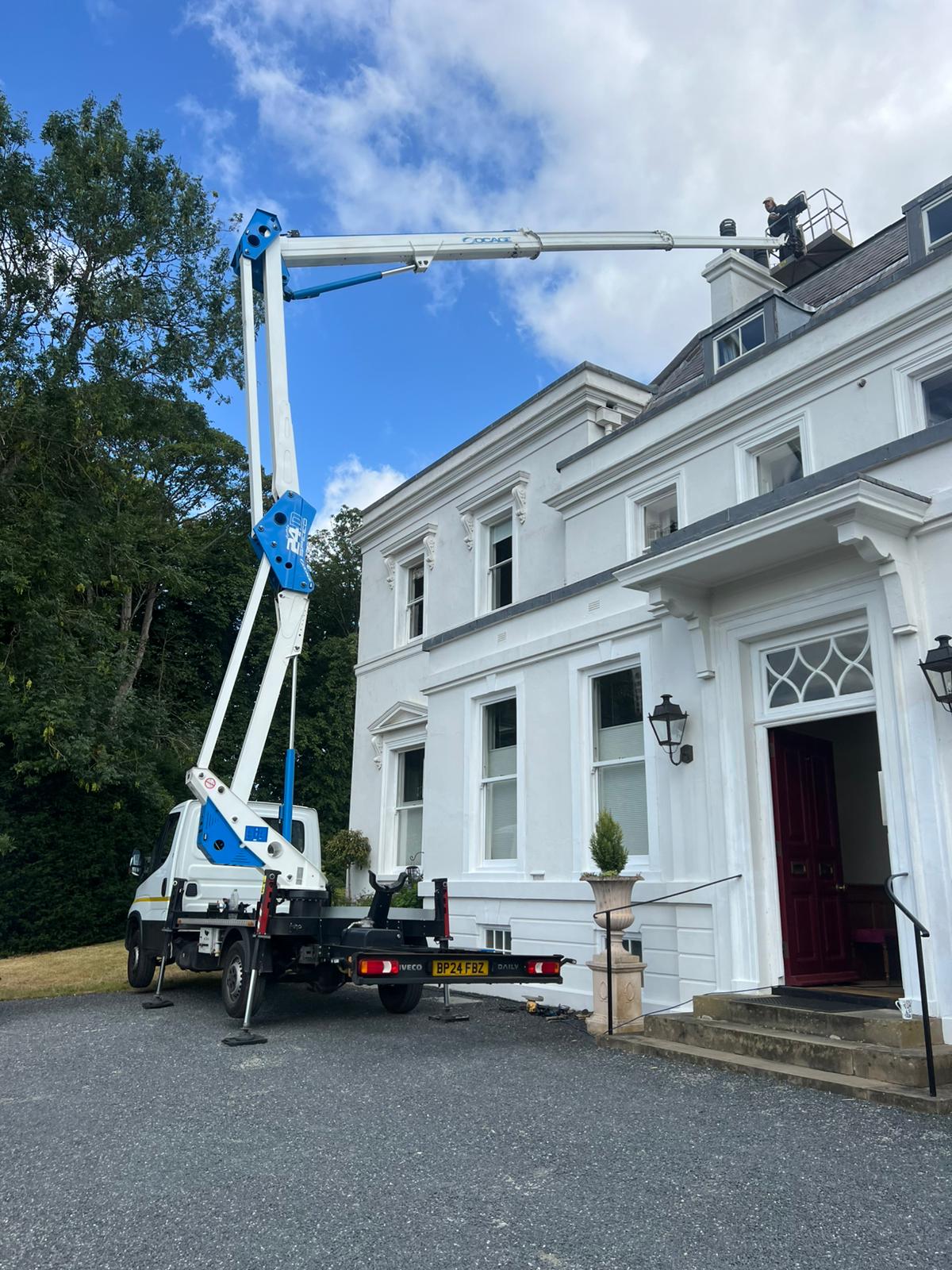 Chimney repair from cherry picker in Sawtry